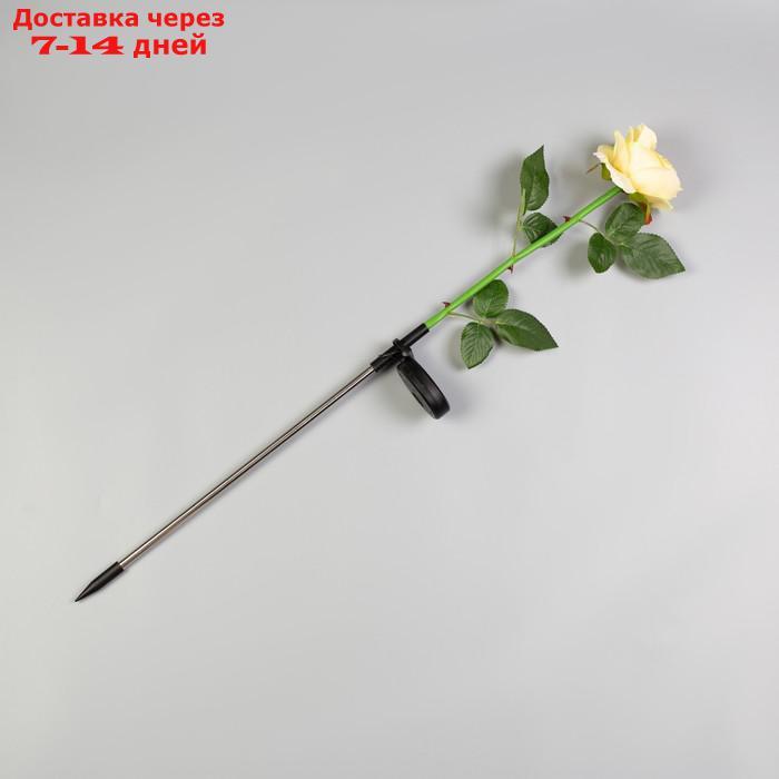 Фонарь садовый на солнечной батарее "Роза желтая" 75 см, 1 LED, БЕЛЫЙ - фото 6 - id-p219075035