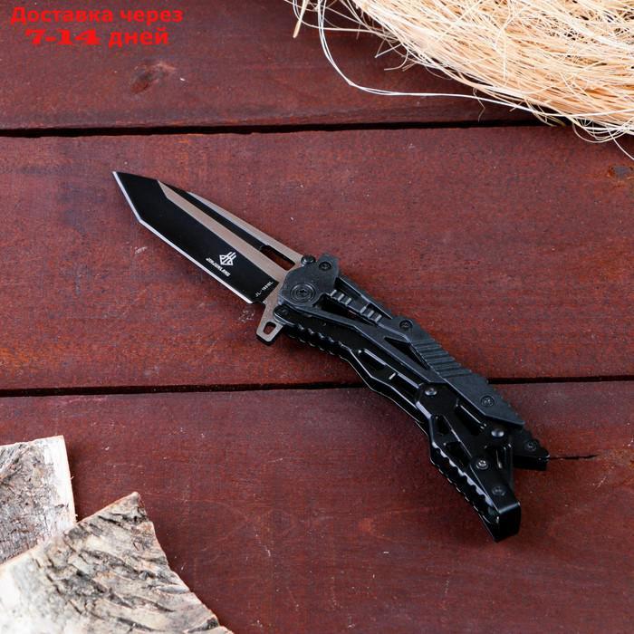 Нож перочинный складной черный, лезвие 8,5 см, с фиксатором - фото 2 - id-p219073850