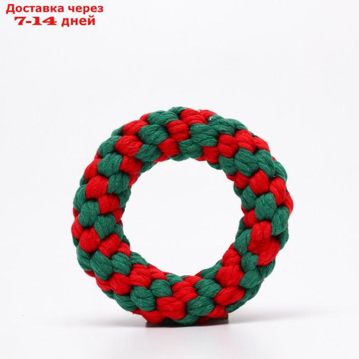 Игрушка канатная "Новогоднее кольцо", до 12 см, до 85 г, зелёная/красная - фото 3 - id-p219075133