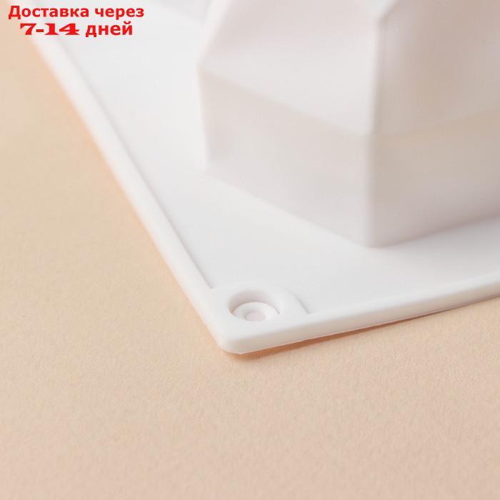 Форма для муссовых десертов и выпечки Доляна "Грани", 29,5×17,2 см, 8 ячеек (5,6×6,4×4,5 см), цвет белый - фото 4 - id-p219075284