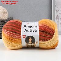 Пряжа "Angora Active" 25% мохер, 75% акрил 500м/100гр (844 бордово-персиковый)