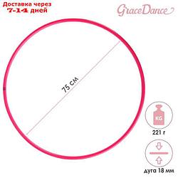 Обруч профессиональный для художественной гимнастики, дуга 18 мм, d=75 см, цвет малиновый