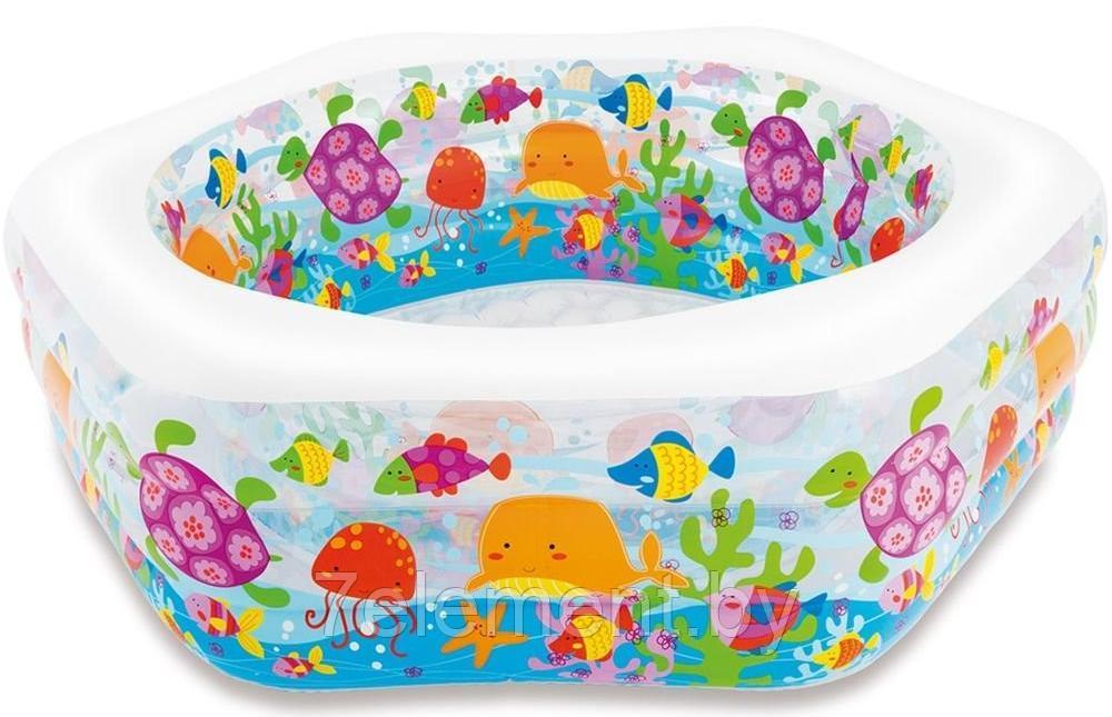 Детский надувной бассейн Ocean круглый,интекс intex 56493NP плавательный для купания плавания детей от 6 лет - фото 3 - id-p218602989