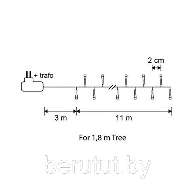 Гирлянда уличная светодиодная нить 11 м, 8 режимов, 550 ламп теплый белый Luca Lighting - фото 8 - id-p219207589