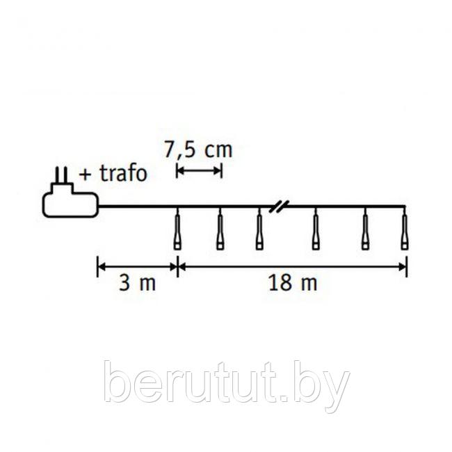 Гирлянда уличная светодиодная нить 18 м, 240 ламп теплый белый Luca Lighting - фото 7 - id-p219208216