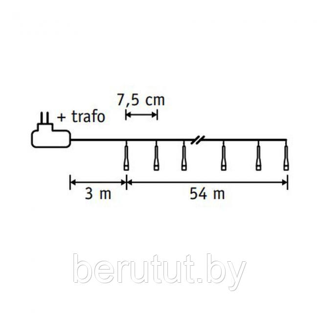 Гирлянда уличная светодиодная нить 54 м, 720 ламп теплый белый Luca Lighting - фото 7 - id-p219208696