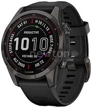 Умные часы Garmin Fenix 7S Sapphire Solar 42 мм (серый карбон/черный)