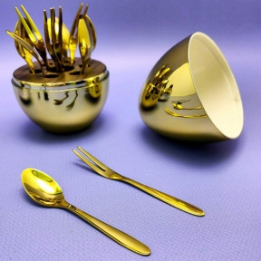 Набор столовых приборов в Яйце - подставке Miniegg 12 предметов Золото - фото 1 - id-p219210210