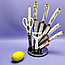 Набор кухонных ножей из нержавеющей стали 9 предметов Alomi на подставке / Подарочная упаковка Черный мрамор, фото 9