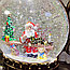 Светильник - ночник со снегом музыкальный декоративный на Рождество и Новый Год Happy Holiday Дед Мороз (2, фото 4