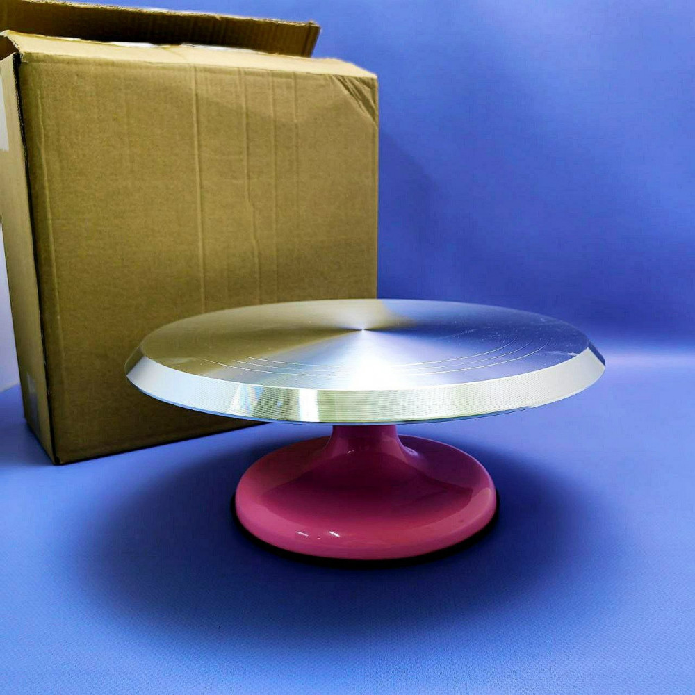 Металлическая подставка для торта/поворотный стол для кондитера на крутящейся ножке, -30.50 см - фото 6 - id-p219210229