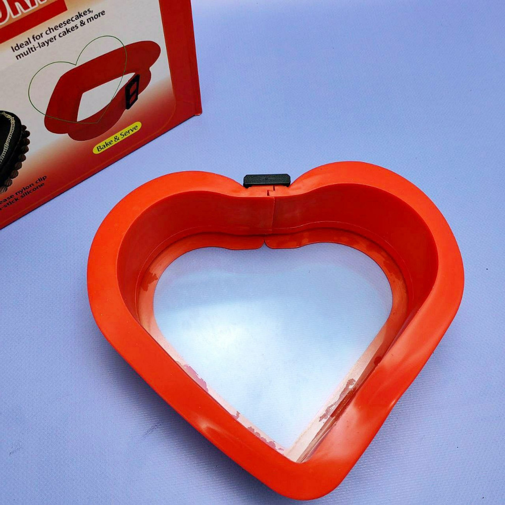 Форма силиконовая для выпечки Сердце SpringForm Pan / Форма с зажимом и стеклом на дне - фото 4 - id-p219210232