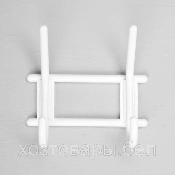 Вешалка на 2 крючка пластик (белая) Металлист - фото 4 - id-p201284249