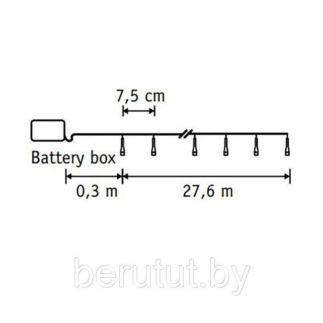 Гирлянда уличная светодиодная нить на батарейках 27.6 м, 368 ламп теплый белый Luca Lighting - фото 9 - id-p219210418