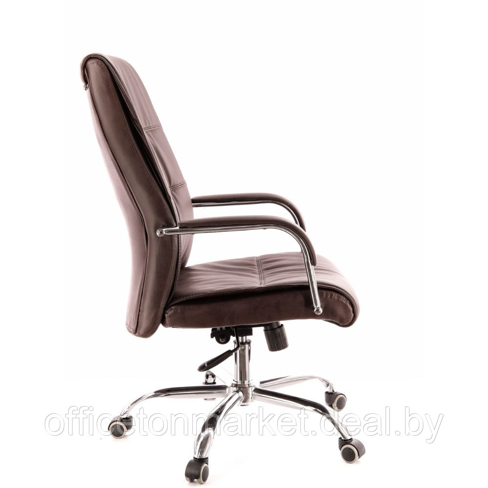 Кресло для руководителя Everprof "Bond", экокожа, хром, коричневый - фото 3 - id-p219207909