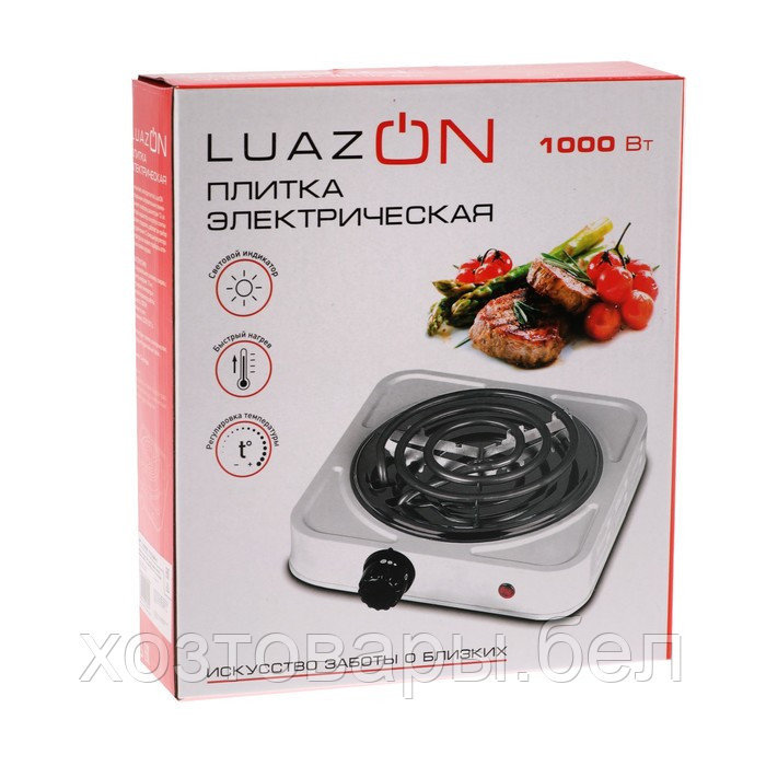Плита электрическая Luazon LHP-001, 1 конфорка, 1000 Вт, нагреватель спираль, белая - фото 6 - id-p219210120