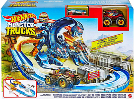 Автотрек Hot Wheels Mattel Монстр трак Гонка со скорпионом GNB05