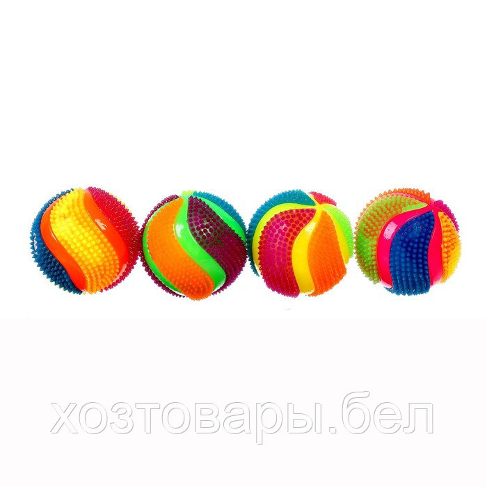 Мяч d-6,5см световой «Спорт» с пищалкой, цвета МИКС - фото 3 - id-p219210152