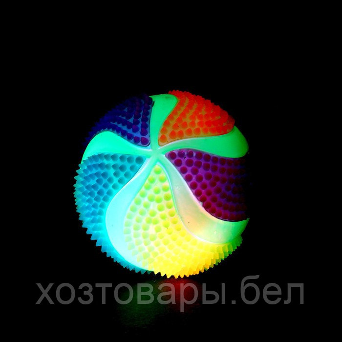 Мяч d-6,5см световой «Спорт» с пищалкой, цвета МИКС - фото 4 - id-p219210152
