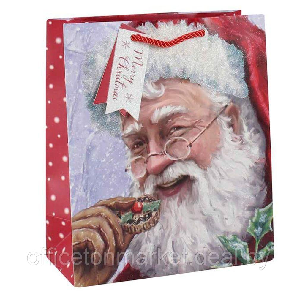 Пакет бумажный подарочный "Trad Santa", 26.5x14x33 см, ассорти - фото 1 - id-p219207918