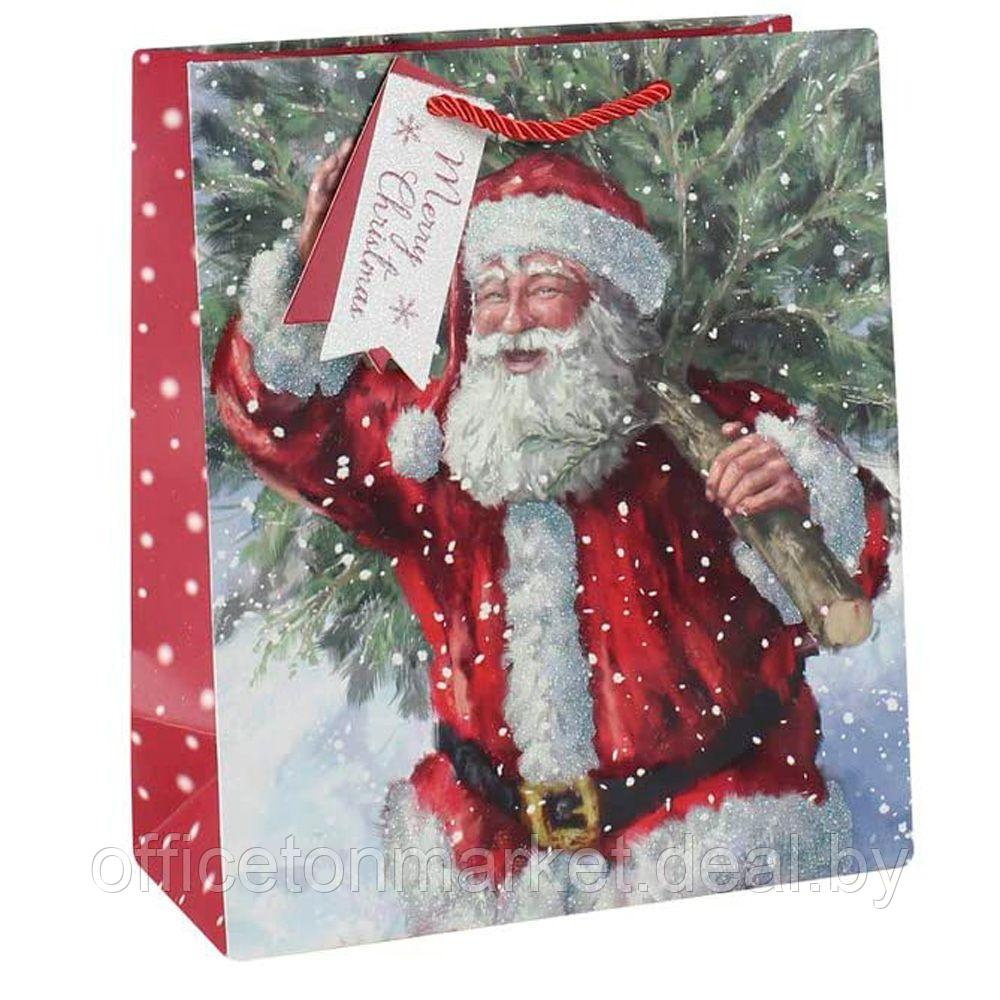 Пакет бумажный подарочный "Trad Santa", 26.5x14x33 см, ассорти - фото 2 - id-p219207918
