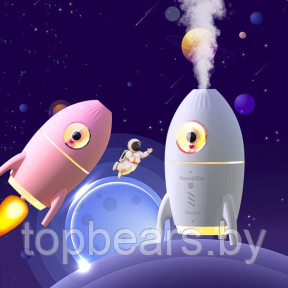 Увлажнитель (аромадиффузор) воздуха Ракета Rocket Humidifier HX-851 с подсветкой 350 ml Розовый - фото 1 - id-p219213659