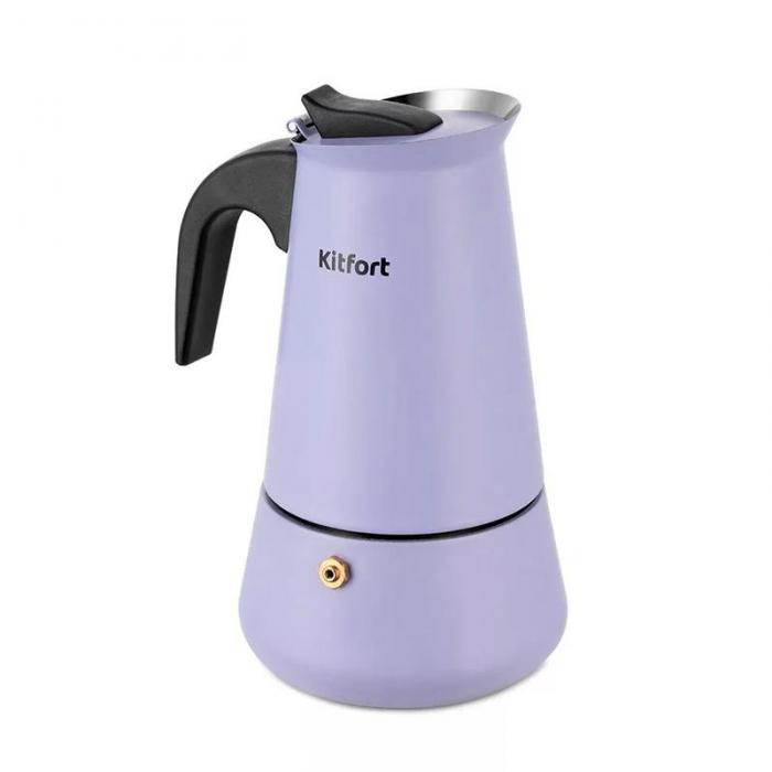 Гейзерная кофеварка на 6 порции для индукционной плиты Kitfort КТ-7149 - фото 1 - id-p219214023