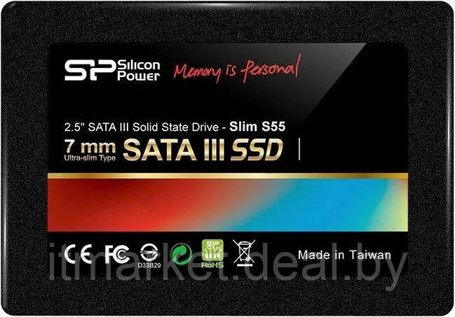 Жесткий диск SSD 240Gb Silicon Power Slim S55 (SP240GBSS3S55S25) - фото 1 - id-p219208038