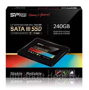 Жесткий диск SSD 240Gb Silicon Power Slim S55 (SP240GBSS3S55S25) - фото 3 - id-p219208038