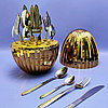 Набор столовых приборов в рифленом футляре - яйце Maxiegg 24 предмета / Премиум класс Пыльная роза, фото 6