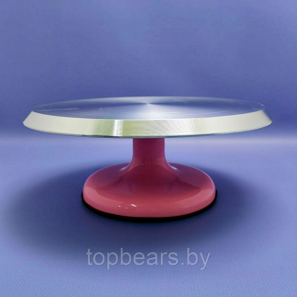 Металлическая подставка для торта/поворотный стол для кондитера на крутящейся ножке, -25см - фото 2 - id-p219213687