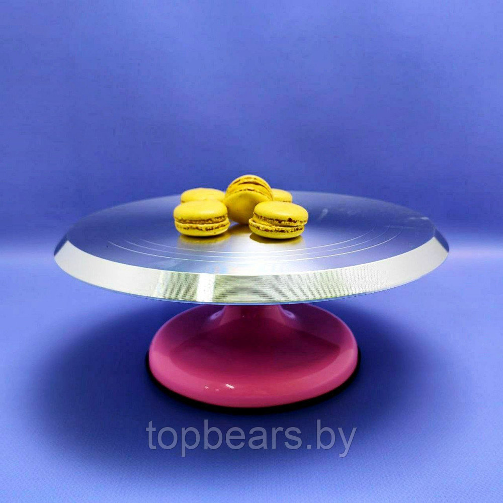 Металлическая подставка для торта/поворотный стол для кондитера на крутящейся ножке, -25см - фото 5 - id-p219213687