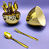 Набор столовых приборов в Яйце - подставке Miniegg 12 предметов Золото, фото 2