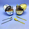 Набор столовых приборов в Яйце - подставке Miniegg 12 предметов Золото, фото 4