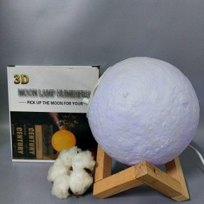 Увлажнитель (аромадиффузор) воздухаUSB MOON LAMP Humidifier 3D с функцией ночника880ml