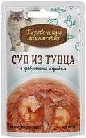 Деревенские лакомства суп из тунца с креветками и крабом, 35 гр