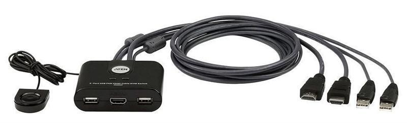Квм переключатель ATEN 2-Port USB FHD HDMI Cable KVM Switch - фото 1 - id-p219216129