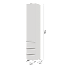 Пенал закрытый Хелен ПН-03 - Белый (Стендмебель), фото 2