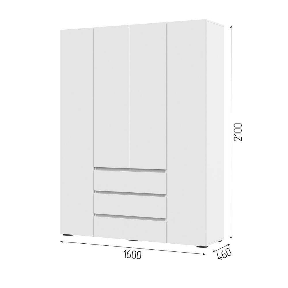 Шкаф 4х створчатый с ящиками Хелен ШК-05 - Белый (Стендмебель) - фото 2 - id-p219217322