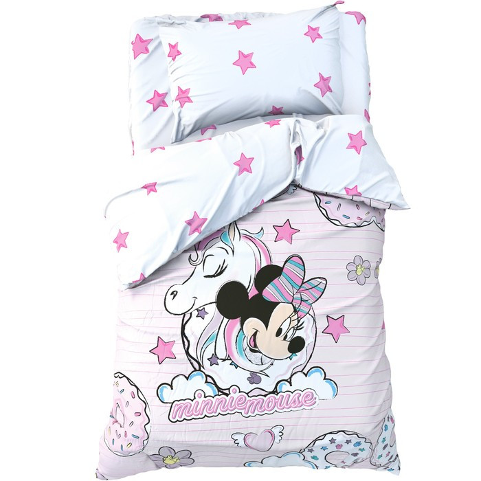 Детское постельное бельё 1,5 сп "Minnie Mouse" с единорогом, 143*215 см, 150*214 см, 50*70 см -1 шт, поплин - фото 1 - id-p219218828