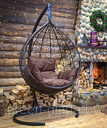 Подвесное кресло-кокон SEVILLA из ротанга коричневый, коричневый подушка