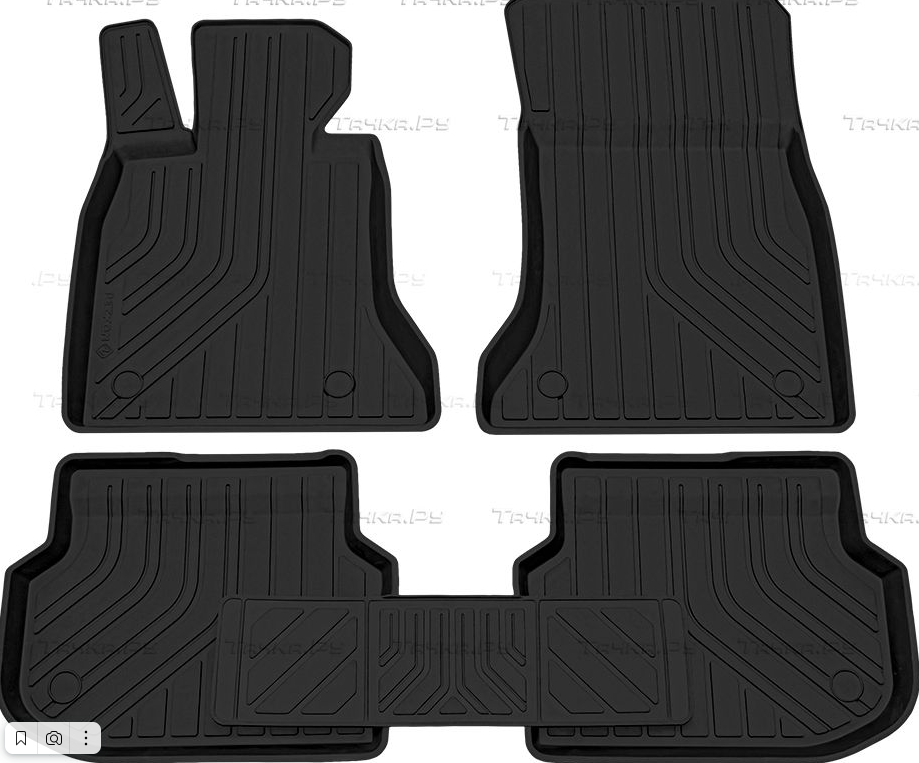 Коврики Rezkon резиновые для салона BMW 5 F10 рестайлинг 2013-2017 Ser.S - фото 1 - id-p111764937