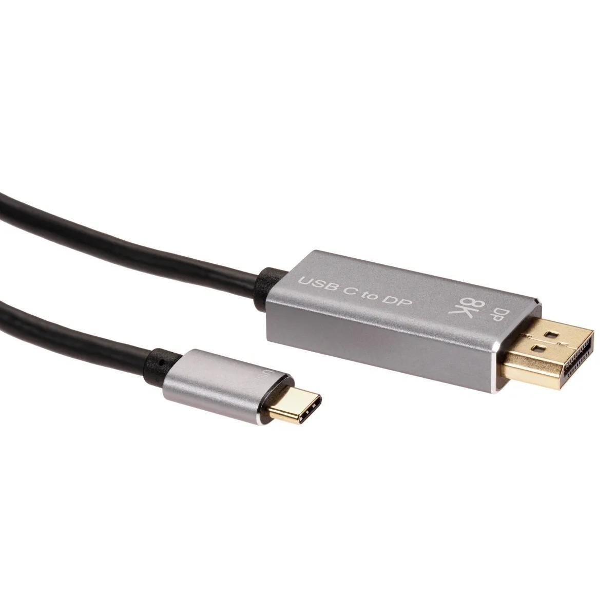 Кабель-адаптер USB Type-Cm -- DP1.4v (m) 8K@60Hz, 1.8m , Alum Shell,VCOM CU480MC-1.8M - фото 1 - id-p212716490