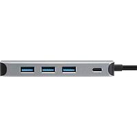 Адаптер концентратор Type-C -- 4 port USB3.0 HUB+PD, Alum Shell VCOM CU4383