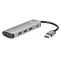 Адаптер концентратор USB 3.1 Type-A -- 4 USB3.0 Alum Shell HUB+ PD, VCOM CU4383A