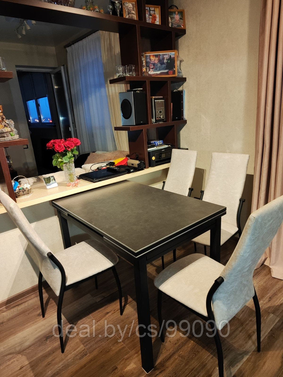 Дизайнерские и современные раздвижные столы и столы моно со столешницей из керамогранита класса LUXURY KERAMO - фото 10 - id-p212327437