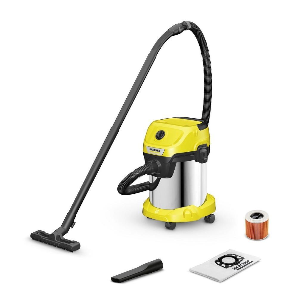 Строительный пылесос Karcher WD 3 S V-17/4/20 1000Вт (уборка: сухая/сбор воды) желтый - фото 1 - id-p212721369