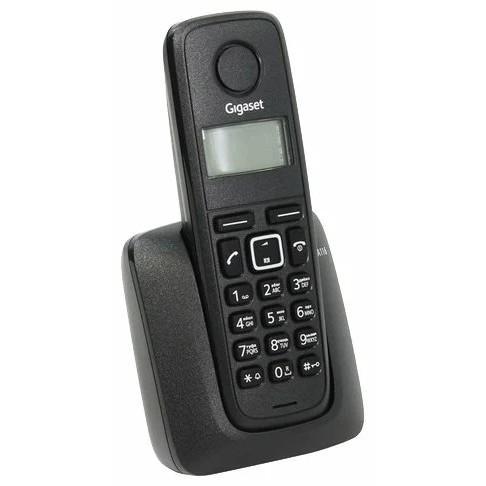 Радиотелефон Gigaset A116 Black (трубка с ЖК диспл.База. АОН) стандарт-DECT РО ГТ (S30852-H2801-S301) - фото 1 - id-p211966460