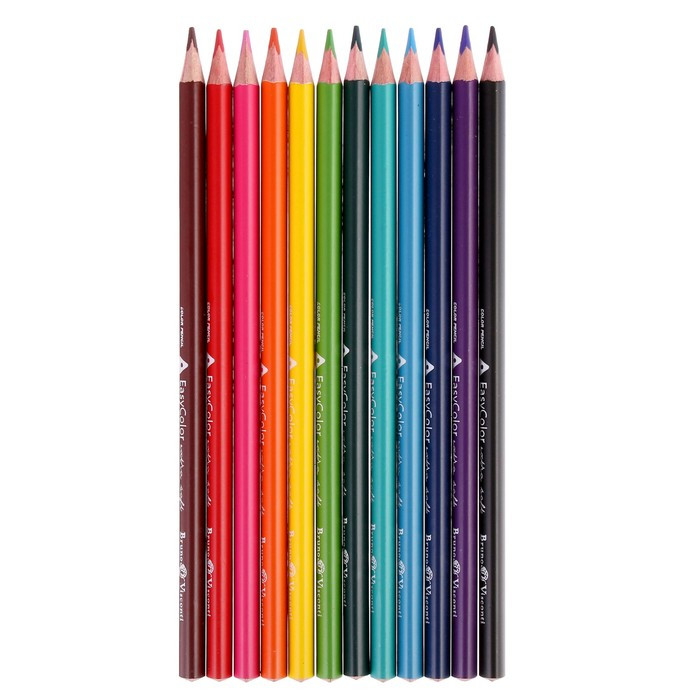 Карандаши 12 цветов Easycolor в металлической коробке с ложементом - фото 3 - id-p219218663