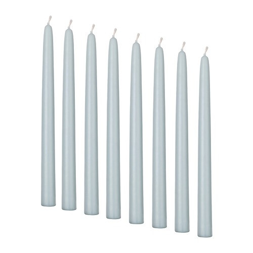 IKEA/ КЛОКХЕТ неароматическая свеча, 25 см, бледный серо-синий - фото 1 - id-p219243286
